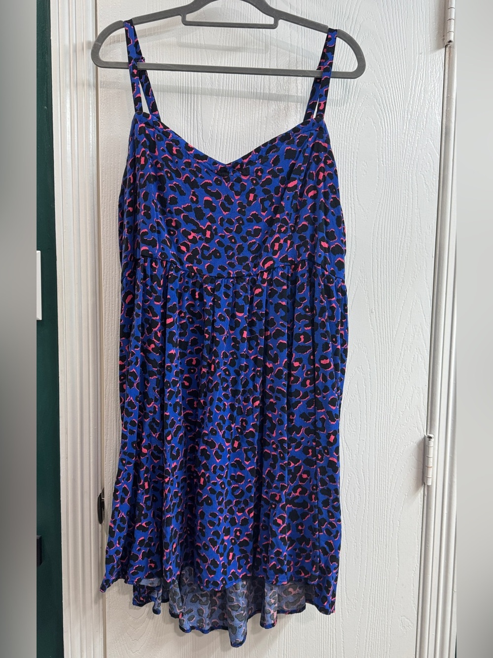 torrid Blue and Pink Leopard Print Strap Dress